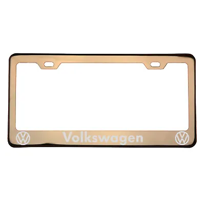 Laser Engraved Volkswagen Vw Rose Gold License Plate Frame T304 Stainless Steel • $34.99