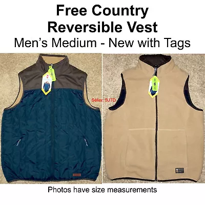 NEW Free Country Reversible Sherpa Vest - Men Medium - NWT • $29.99