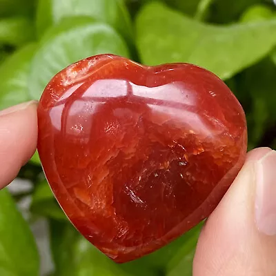 27G  Natural Red Agate Heart Shaped Quartz Crystal Gem Mineral Specimen Healing • $1.25