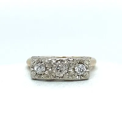 Awesome Antique 1900's .50CT Mine Cut Diamond Band • $530