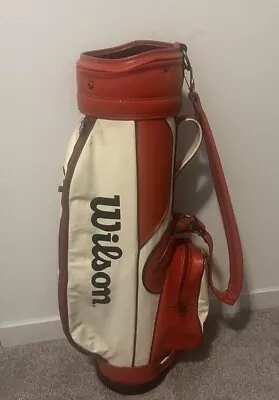 Vintage Wilson Red / White Golf Bag W/ Strap 6 Way Divider • $115