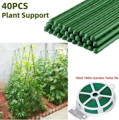  40 Pack Hydroponics Garden Plant Stakes Support Sticks Canes Pole Grow Tools UK • £15.99
