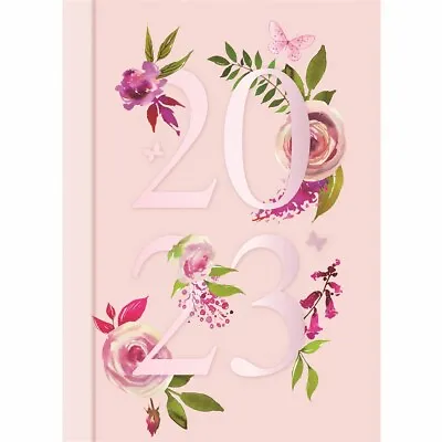 £4.98 • Buy Pink Vintage Flowers & Butterflies A7 Diary 2023 - Art - Week To View