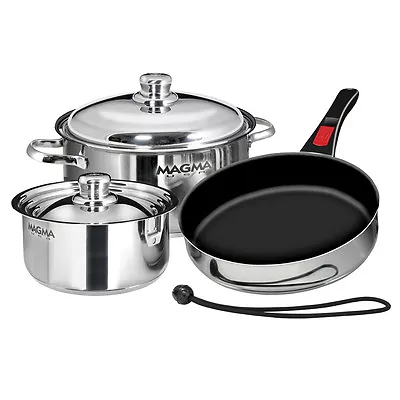 Magma Nesting 7 Piece S.s. Slate Black Induction Cookware • $229.99