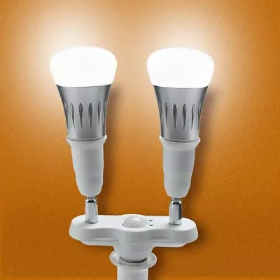 2in1 E27 Infrared Motion Sensor Socket Converter Splitter Light Lamp Bulb Holder • $15.04