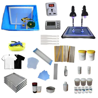 Silk Screen Printing Equipments & Materials Kit DIY T-Shirt Screen Printing Tool • $474.05