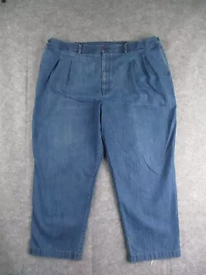 Roundtree York Jeans Mens 48x30 Blue Denim Straight Elastic Waist ACTUAL 45x30 • $16.95