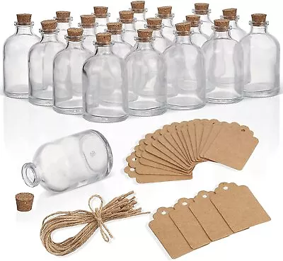 £14.99 • Buy 20 Pack Mini Glass Bottles Wedding Favours Decoration Cork Jars Party Favour