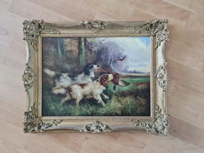 £250 • Buy Victorian Oil Painting - Sporting Gun Dogs - Signed Robert Cleminson (1864-1903)