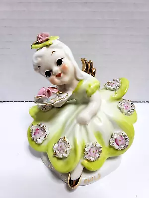 Vintage Lefton Angel Bone China Saturday's Girl Figurine 3.5  T • $7