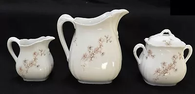 1880 Antique John Maddock & Sons Royal Vitreous Pitcher Creamer & Sugar Bowl Set • $21.95