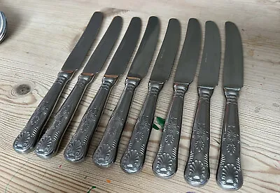 £14.99 • Buy 8x Vintage ONEIDA Kings Pattern Stainless Steel Dinner Knife Cutlery