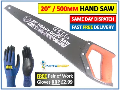 Cobra 500mm / 20  Hand Saw For Wood Carpentry 8 TPI Sharpoint Hardpoint UK 23-21 • £7.99