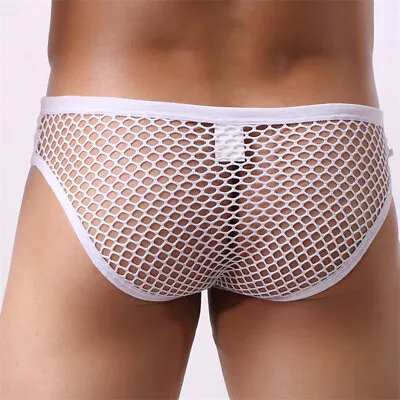 £4.61 • Buy Men Mesh Brief Bikini Sexy See Through Swimwear Underwear Party Trunks Beachwear