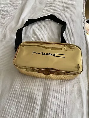 MAC Cosmetics Make Up Bag Gold Bumbag With Strap • £14.99