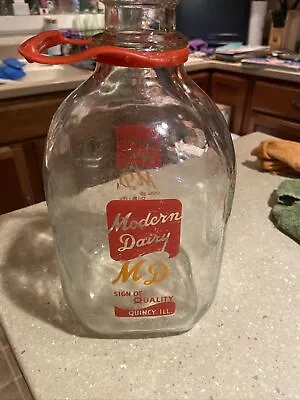 Rare Modern Dairy ACL Gallon Milk Bottle Quincy Illinois IL • $19.99