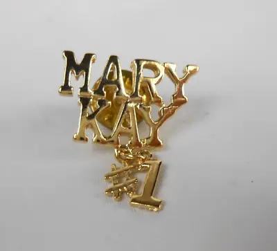 Vintage Mary Kay #1 MK Tac Pin Brooch Dangle Goldtone • $9.09