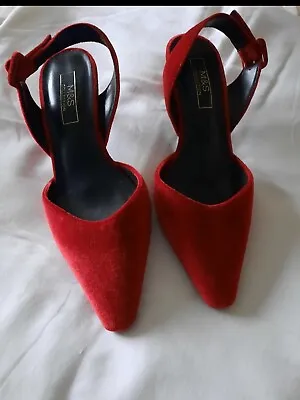 M&S Red Velvet Shoes • £15