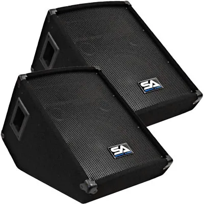 Seismic Audio Pair Of Passive 10  PA Floor/Stage Speaker Monitor Cabs NEW Wedge • $189.99