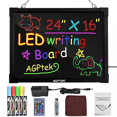 24  LED Message Board Illuminated Neon Writing Restaurant Hanging With Remote • $49.99