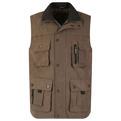 Kingsize Bodywarmer Padded Gilet Sleeveless Multi Pocket 3XL-5XL Big Size Field • £21.16