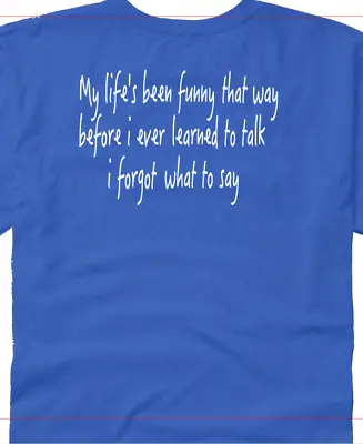 Neil Young Words On A Tshirt  Crime In The City  - Gift-present-fun- • £11.50