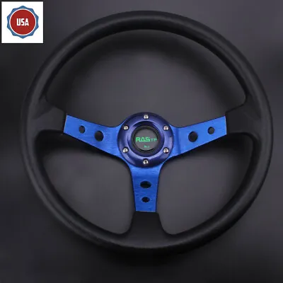 350mm 14  95mm Deep Dish 6 Bolt Racing Steering Wheel With Horn Button US • $30.99