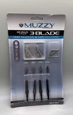 Muzzy 100 Grain 4 Pack 3-blade Broadheads  225-4  4pk   1 3/16'' • $23.99