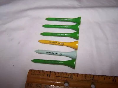 5 Vintage QUARRY RIDGE GOLF COURSE Wood Golf Tees COLUMBUS INDIANA • $12