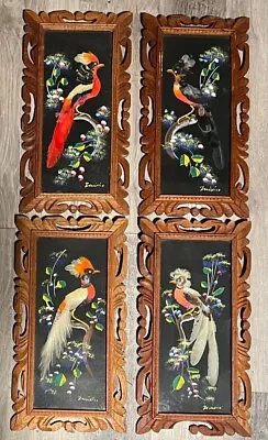 Vintage Original Mexican Bird Feather Folk Art Lot Of (4) Pictures! • $39.50