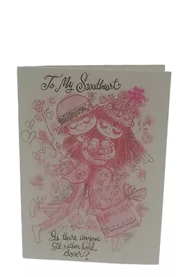 Vintage Valentines Day Card Kitschy Ephemera Heart Love Flowers Hippie Scrapboo • $9.99