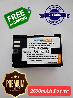 High Capacity LP-E6 Battery | Canon EOS 5D Mark II III  60D 70D 6D 7D 2650mAh • £9.99