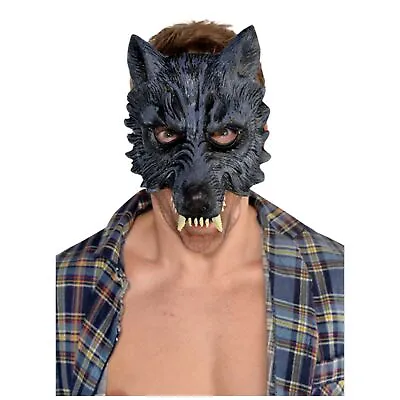 £7.69 • Buy Amscan Werewolf Wolf Halloween Horror Half Mask Mens Fancy Dress New