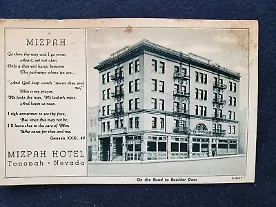 Mizpah Hotel Tonopah Nevada NV Nev Postcard • $8
