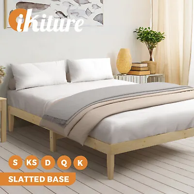 $152.91 • Buy Oikiture Bed Frame Double Single King Single Size Wooden Timber Base