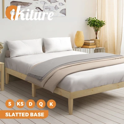 $152.91 • Buy Oikiture Bed Frame Double Single King Single Size Wooden Timber Base