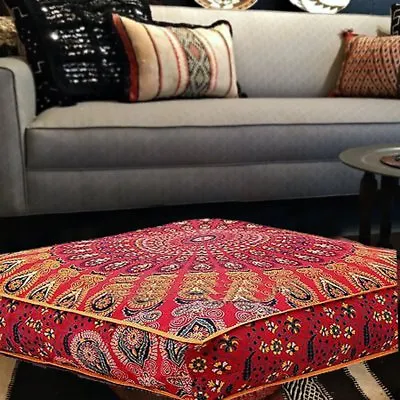 £20.39 • Buy Indian Large Mandala Cushion Cover Square Decorative Floor Pillow Ethnic Pillows