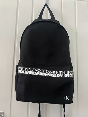 Calvin Klein Jeans Black Backpack White Logo  • £15