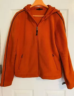 Banana Republic Black Label Large  Orange Fleece Full Zip Hoodie Jacket Pockets • $15.98