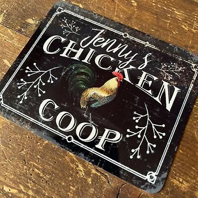 Name Chicken Hen Coop Custom Metal Wall Sign Plaque • £5.99