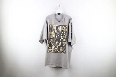 Vintage Y2K Streetwear Mens 5XL Distressed Black Power Malcolm X MLK Jr T-Shirt • $44.95