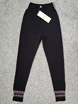 BNWT Sweaty Betty Merino Fairisle Base Layer Leggings Merino Wool Black Size S • £49