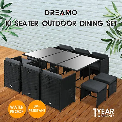 $1019.96 • Buy 11PCS Outdoor Dining Furniture Set Wicker Garden Table & Chairs