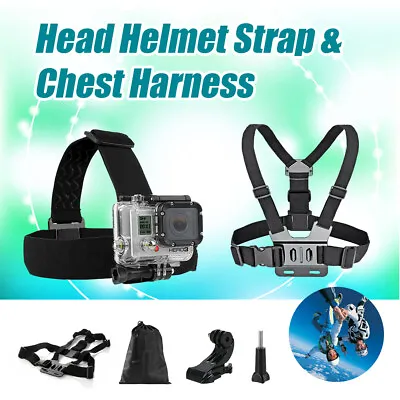 $12.99 • Buy Head Helmet Strap Chest Harness Mount GoPro 9 8 7 6 5 Go Pro Accessorises Chesty