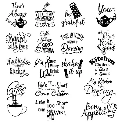 £11.45 • Buy KITCHEN WALL STICKERS,  Wall Art Decal Quotes, Vinyl Wall Decoration  N158