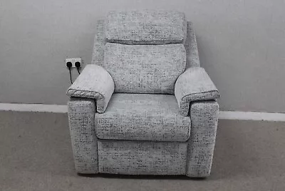 G Plan Thornbury Ultima Mist Fabric Power Reclining Armchair RRP £2640 • £1195