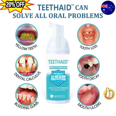 $8.45 • Buy Teethaid Mouthwash, Mint Teeth Whitening Foam Mousse Stain Remove New