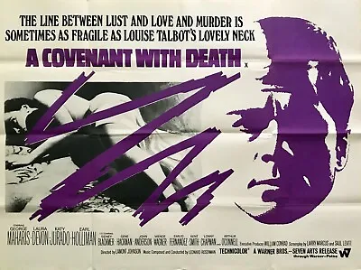 A Covenant With Death Original Movie Quad Poster 1967 Gene Hackman Laura Devon • £45