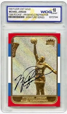 1998 Michael Jordan Fleer '86 Rookie 23KT Gold Card Signature Series GEM-10 • $32.99