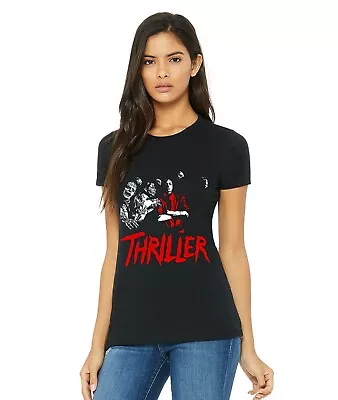 Michael Jackson Thriller Zombie Logo Unisex Womens Crewneck Short Sleeve Shirt • £19.29